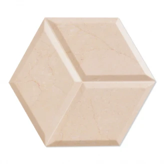 Dekor Marmor Hexagon Kakel <strong>Zaire</strong>  Beige Matt-Relief 29x33 cm